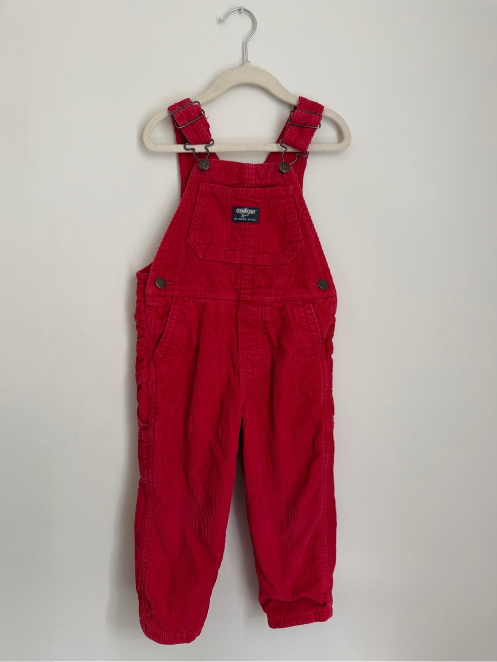 OshKosh B'gosh Red Corduroy Kids Overalls (Size 3T)